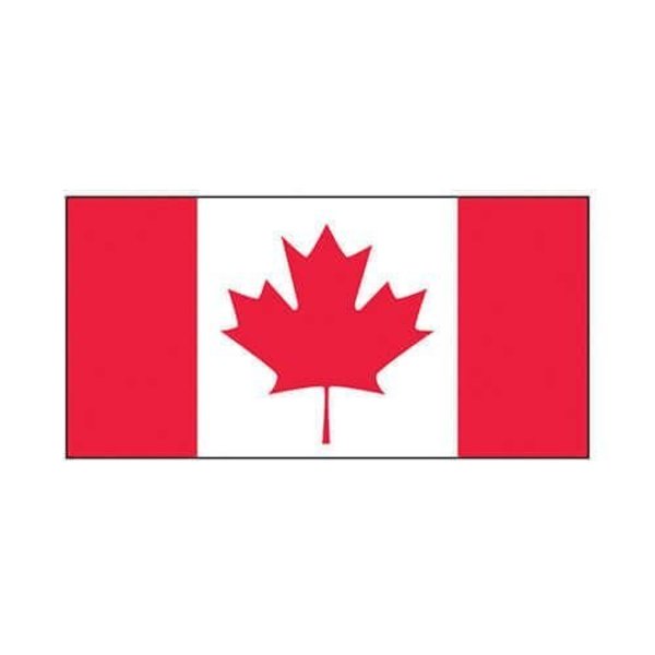 Accuform Hard Hat Sticker, 4 in Length, 2 in Width, Canada Flag Legend, Adhesive Vinyl LHTL395